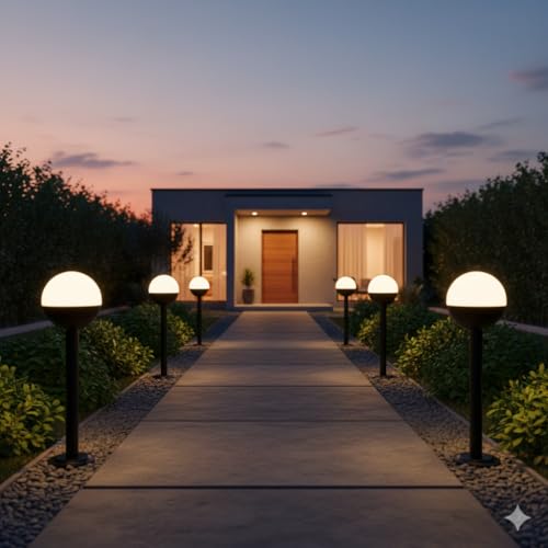 Balise LED extérieure IP44 robuste finition noire avec douille E27 - 6