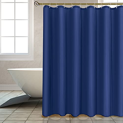Biscaynebay Hotel Quality Fabric Shower Curtain Liners 72 Inch By 72 Inch, Navy Water Resistant Bathroom Curtains, Rust Resistant Grommets Weighted Bottom Hem Machine Washable #TOP1