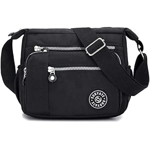 Womens Cross Body Bag Casual Umhängetasche Handtasche Multi Pocket Messenger für den täglichen Gebrauch einkaufen (schwarz)