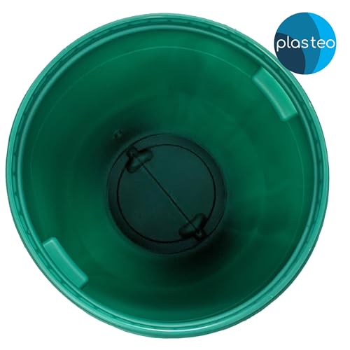 Das Plasteo® 220 Liter Weithalsfass mit Deckel und Spannring, HDPE, BPA-Frei, lebensmittelecht, vielseitig verwendbar als Lebensmittelfass, Futtertonne, Regentonne (Grün mit Spannring)