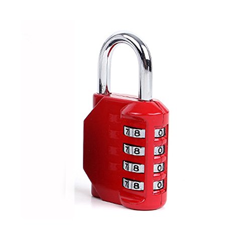 Acero de alta resistencia hecha de combinación Candados de bloqueo de equipaje Rojo Cover