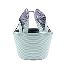 Easter Baskets Easter Bunny Ears Bags - Easter Egg Bunny Bucket for Kids Blue