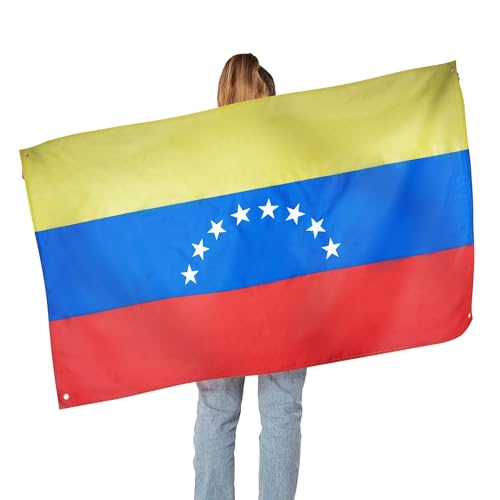 Runesol Venezuela Flag, 91x152cm, 3ft x 5ft, 4 Grommets, Eyelet In Every Corner, Bolvarian Republic, Venezuelan Flag - Image 2