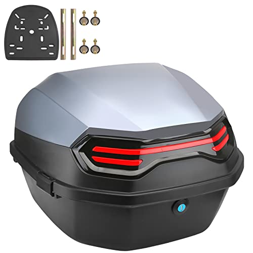 NUACOS Motorrad Kofferraum Universal Top Box wasserdichte Motorrad Heckbox mit RüCken für Roller Moped,G,11 * 15 * 15inch