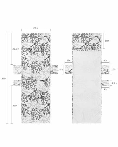 Black Gray Coral Coastal Beach Lounge Chair Towel Cover, Soft Chaise Lounge Towel with Side Pockets Patio Pool Chairs Cover for Beach/Pool Sunbathing 29x85 Summer Beach Seaside Nautical