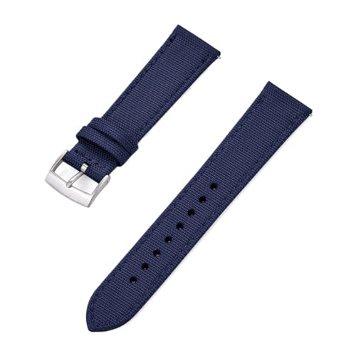 HuanJ 18mm 20mm 22mm v~AO[hnCubhLoXiCU[EHb`XgbvNCbN[Xxgϋv̂EHb`oh(Blue Silver,20mm)