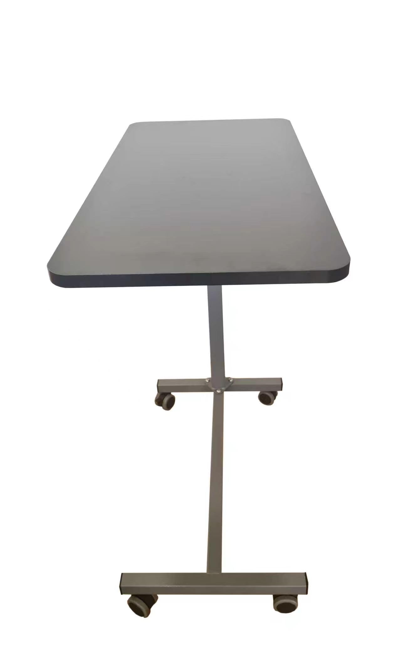 Healthcare NT7201 - Mesa de cama portátil ajustable en altura y silla con ruedas, mesa de cama de hospital, portátil, lectura, comida, desayuno, palanca ajustable accionada por neumático