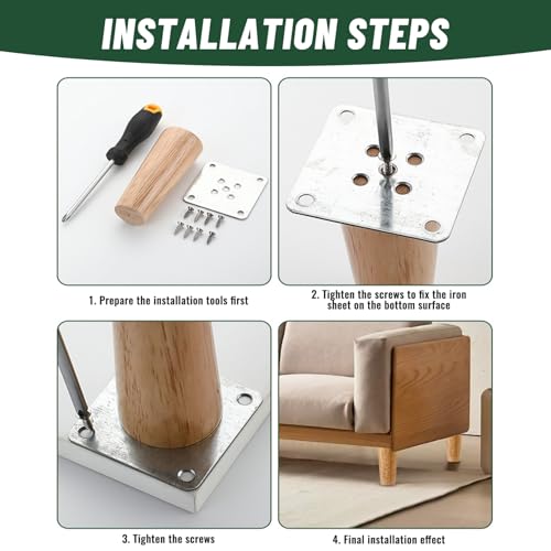 Patas de madera para sofá y soluciones de repuesto para elevar mesas de centro 3