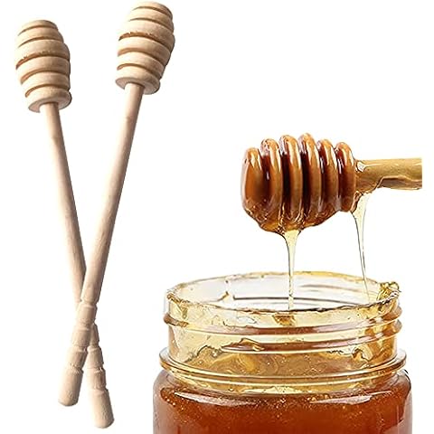 Wooden Honey Dipper with Long Handle Cover