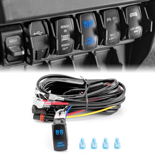 WeiSen 180W Spot Lights Wiring Harness Kit Fit for Polaris RZR Ranger
