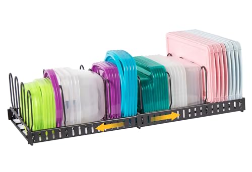 Expandable Food Container Lid Organizer,Large Capacity...