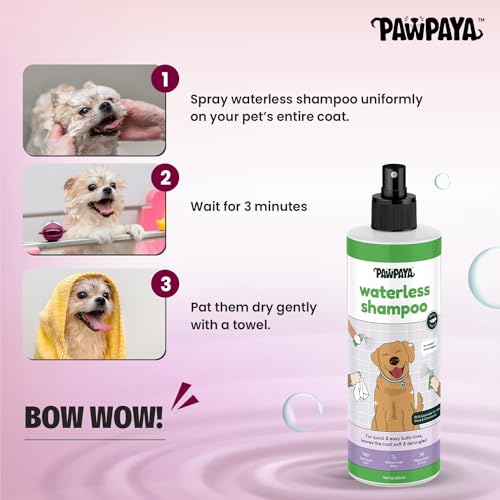 Image of Pawpaya Shampoo Pawpaya Shampoo for Dogs | Gentle Deep Cleansing Formula for Healthy Skin & Soft, Shiny Coat | Suitable for All Dog Breeds & Coat TypesDogs (Waterless Shampoo)