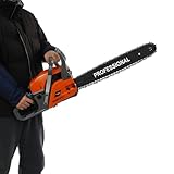58cc Benzin Motorsäge, 2.4KW Gas-Kettensäge mit 20 Zoll Schwert, 2 Takt Motor 10000RPM, Automatische Schmierung und Kettenbremse, für Forstarbeit, Gartenbau und Holzarbeiten