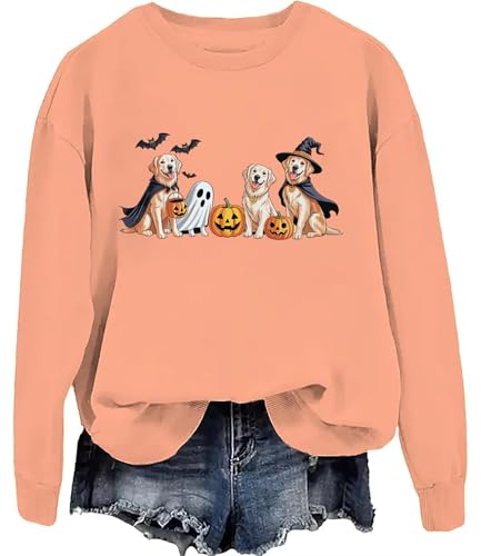 Sudadera de Halloween Golden Retriever con capucha para perro fantasma Golden Retriever, Naranja-y, M
