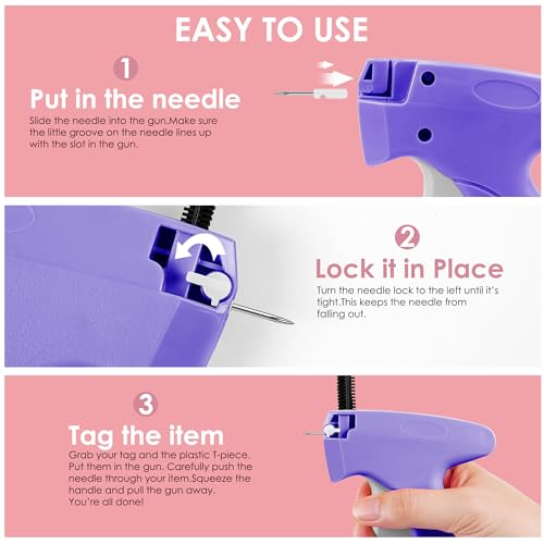 Image of Stitch Gun for Clothes - Handheld Stitch Gun Quick Clothing Fixer - Mini Sewing Kit Micro Tagging Gun - Includes 6 Needle, 1000 Black Fasteners & 1000 White Fasteners