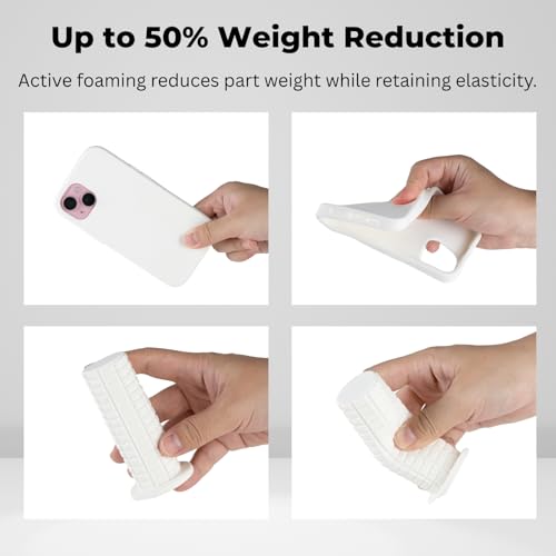 Image of Siraya Tech Flex TPU Air - Active Foaming 3D Printer Filament, White, 1kg | Lightweight, Adjustable Hardness 65A-82A, High-Speed Printing, for Wearables, Sports Gear & Soft Prototypes