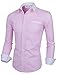 TAM WARE Mens Classic Vertical Striped Fake Pocket Longsleeve Shirt TWCMS01-PINK-US S