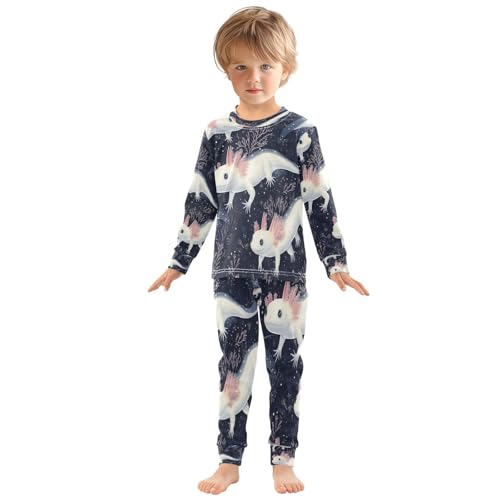 Pajama Sets Long Sleeve Cute Axolotl in Darkness Soft Comfy Sleepwear 2 Piece PJS 3-8T2