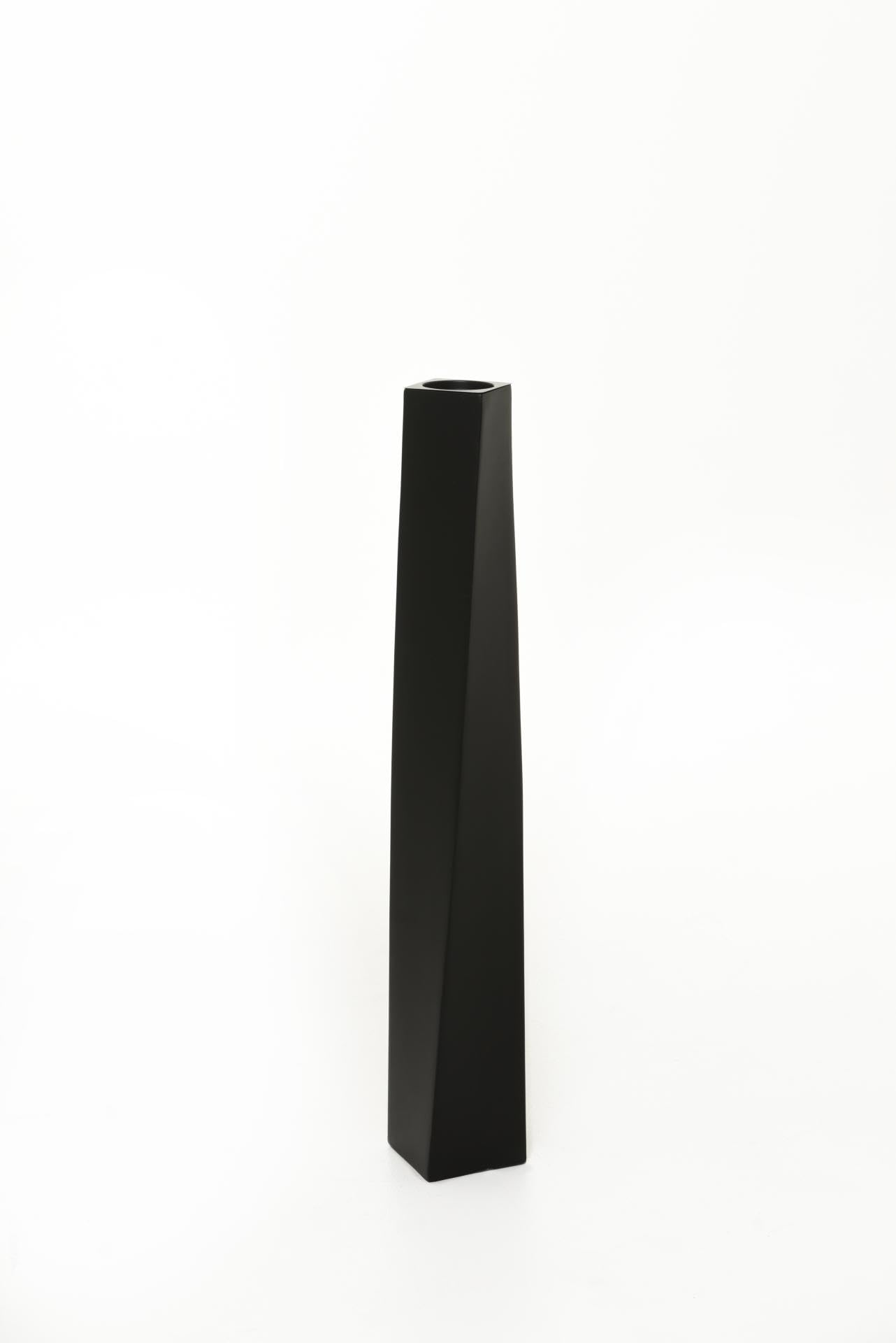 VIVANNO Kerzenhalter HYDRON Schwarz Matt - Moderner Metall Kerzenständer | Design Bodenwindlicht aus Metall für Stumpenkerzen bis 7 cm, auch als hohe Bodenvase für Trockenblumen und Deko nutzbar