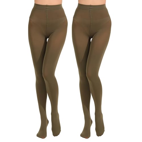 Image of Paralinda 2 Pairs Women's Solid Color Tights 80D, Soft Opaque Microfiber Tights