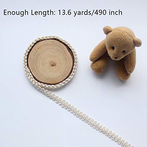 Bel Avenir Braid Trim 1/2 Inch 13.6 Yards French Gimp Basic Sewing Polyester Diy Crafts Costume Home Decorative (Ivory) #TOP2