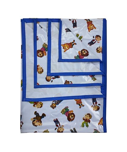 Image of EcoSoft Plastic Sheet,PVC Sheet for Kids,Rubber Sheet for Babies,Bed Wetting Protector(90 x 135 cm) (Blue Monkey)