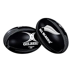 Gilbert Neuseeland Rugbyball, Schwarz, Größe 5