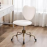 ❤️【Diseño Creativo】:La Wahson silla de escritorio cuenta con un lindo respaldo en forma de corazón, que se envuelve en suave terciopelo para un aspecto acogedor. Fundada sobre una creativa base de pedestal con ruedas de bola, esta pieza proporciona un soporte robusto y una vibración de lujo.