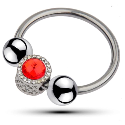 Stainless Steel Endurance Training Rings with Adjustable Beads for Men Exquisite and Beautiful 5 Models-USZF55 (Red 40mm)