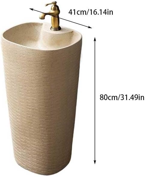 Pedestal Sinks Home Balcony Column Sink Wash Basin Ceramic Garden Bathroom (A)