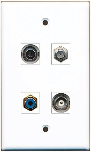 RiteAV - 1ポート RCA ブルー 1ポート 同軸ケーブル TV - Fタイプ 1ポート 3.5mm 1ポート BNCウォー