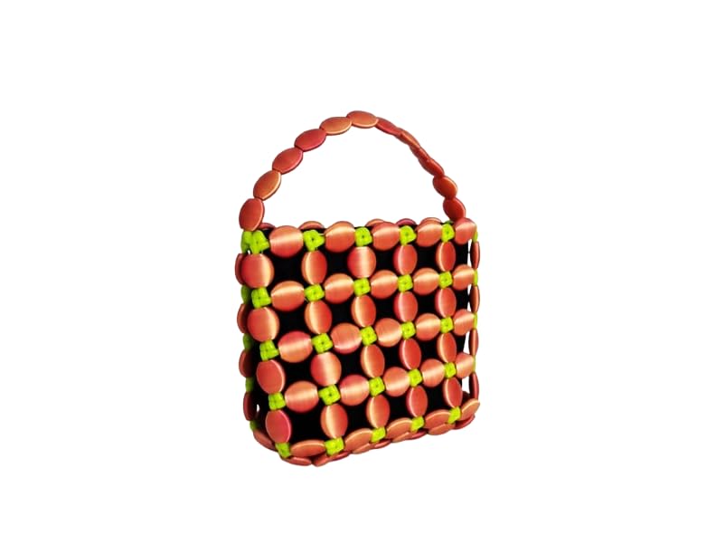 3D Printed Double-Color Beaded Handbag for Women – Elegant Ethnic Potli Style Purse, Matching Grand Saree hand Bag-image-48