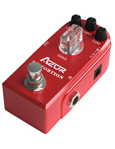 AZOR Pédale d’effet de guitare vintage avec True Bypass Classic en alliage d’aluminium Rouge - Les Beatles, Paul McCartney, John Lennon, RIngo Starr, George Harrison AZOR Pédale d'effet de guitare vintage avec True Bypass Classic en alliage d'aluminium Rouge – Image 4