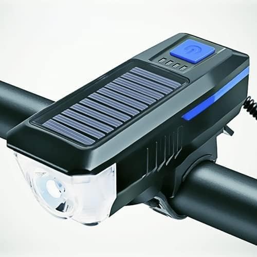 Fay Bless Éclairage Vélo Solaire Avant + Arrière 3 Modes - Phare LED Rechargeable USB Et Cloche Étanché