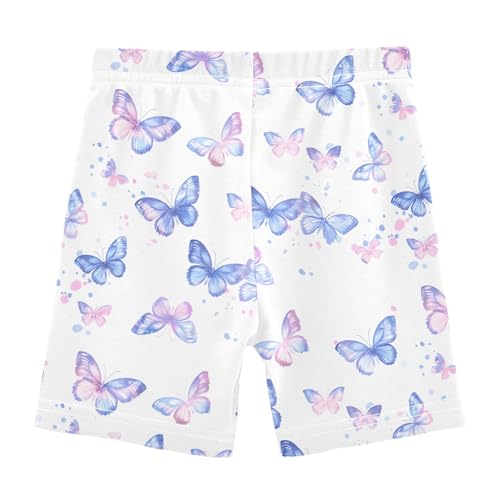 Purple Beautiful Butterfly Prints Girls Shorts Elastic Waist Sports Shorts Girls Leggings Pants for 4-10 Years2