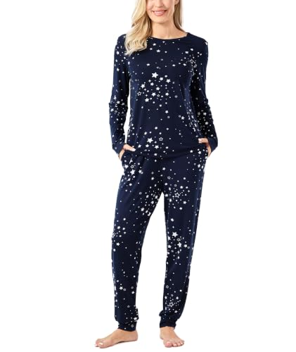 Image of GYS Bamboo Viscose Sleep Sets for Women Long Sleeve Crew Neck Pajama Sets with Pockets