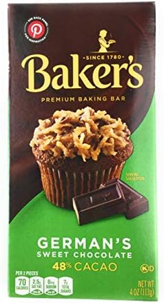 Bakers German's Sweet Chocolate Baking Bar (4 Pack) 4 Oz Ea.