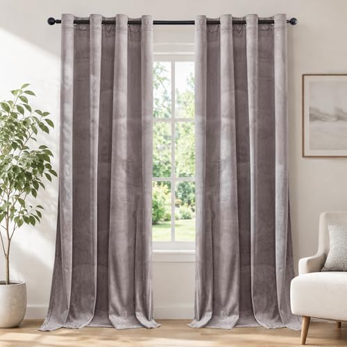 Ystyle Rideau Occultant Velours Lot De 2, 140x180cm, Rideaux Salon Rideau Thermique Isolant Anti Chaud Intérieurs, Rideau Phonique Anti Bruit, Moderne Chambre...