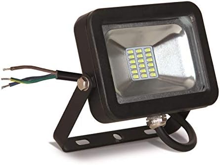 LLT 10W LED Flood Light Outdoor - 750lm 5000K Daylight SMD - Compact LED Security Floodlight for Landscape - Waterproof- Black Finish - Aluminum and Tempered Glass