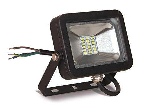 LLT 10W LED Flood Light Outdoor - 750lm 5000K Daylight SMD - Compact LED Security Floodlight for Landscape - Waterproof- Black Finish - Aluminum and Tempered Glass