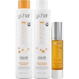 GK HAIR Hydrating Moisturizing Shampoo and Conditioner Set (10.1 Fl Oz) Global Keratin Anti Frizz Serum Dry Damaged Repair Argan Oil (1.69 Fl Oz) All Hair Types Sulfate Paraben Free Unisex