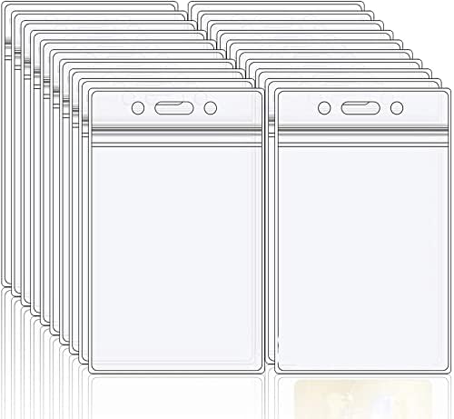 5 Vertical ID Card Badge Holders - Clear Zipper Lock Seal Pouches For Work & Travel 4 thumbnail image