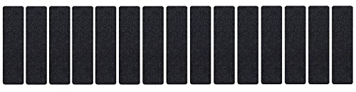 RugStylesOnline DS-ST8x30-15-Black Carpet Stair Treads, Set of 15 (8 in x 30 in), Black - Thumbnail 4