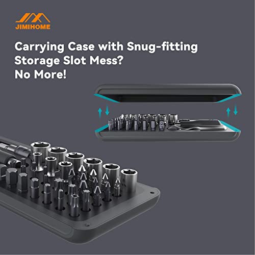 Jimihome Snap To Go Mini Ratchet And Screwdriver Set 41-Pieces 72-Tooth Ratchet Adp Hobby And Repair Set Diy Pc Hardware Electronic Devices Repair Home Machine Portable Compact 1/4 In. (6.35 Mm) Bits #TOP2