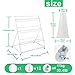 SPTZQURY Flower Display Stand with Buckets, 3 Layers Metal Plant Stand, Moving Florist Bouquet Shelf for Fresh Flower Shop, for Patio Garden, Outdoor Flower Pop-Up Events (White Frame - White Bucket)
