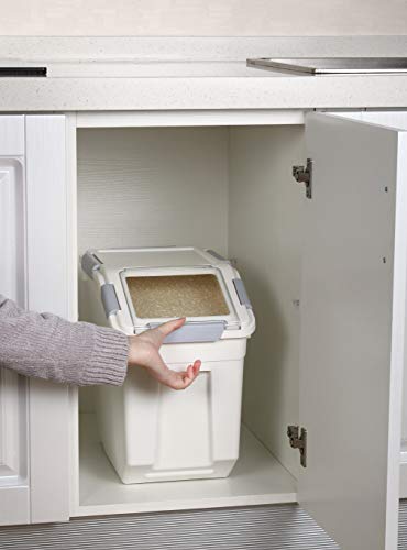 Rice Storage Container With Wheels Seal Locking Lid Pp((507.27Oz / 3.96Gal / 80Cup / 15L),Pack-2) #TOP5