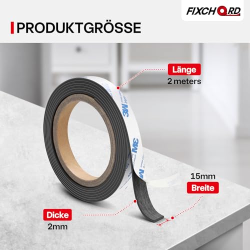 A+B Magnetband für Fliegengitter & Moskitonetze, Magnetband selbstklebend, Magnetklebeband, Magnetstreifen,Magnetband mit Gegenseitiger Anziehung 2m*15mm