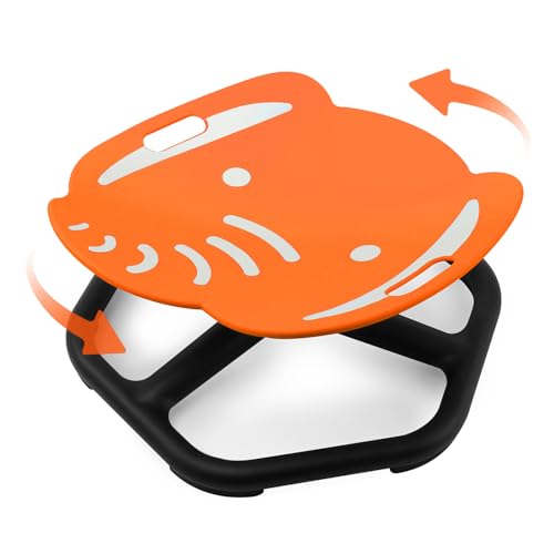 E-Solem Sensory Spinning Chair for Kids with Upgrade Handle & Fluorescent Seat, Sensory Toys Swivel Chair for Autism Toddler Autistic ADHD Training Balance & Coordination, Indoor Outdoor Play (Orange)