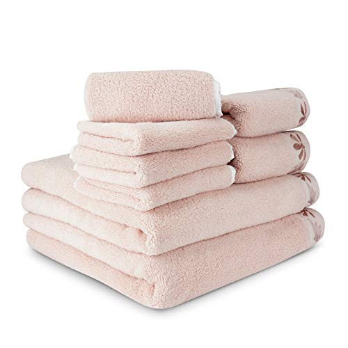 LUSH & BEYOND 100% Cotton 8 Piece Face, Hand & Bath Towel Set 500 GSM (BABYPINK)