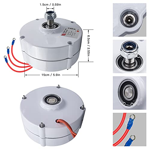 Marsrock 600r/m 100W 12V or 24V Permanent Magnet Generator AC Alternator for Vertical or Horizontal Wind Turbine 100W Wind Generator (24V)